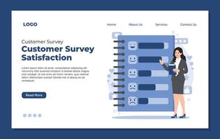 Online survey concept for collecting customer feedback and business insights in a modern design landing page vector