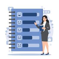 Online survey concept for collecting customer feedback and business insights in a modern design. vector