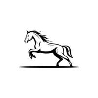 running horse line logo design vector