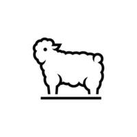 line art simple sheep logo vector