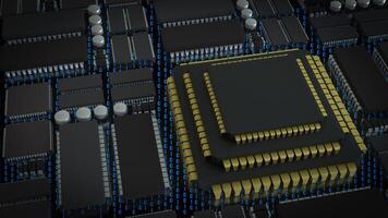 Chip for Technology or IT concept 3d Rendering. photo