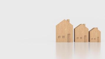 The Wood tree House for property or real estate concept 3d Rendering. photo