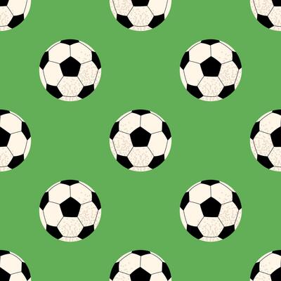 Soccer ball. For sports themes, outdoor games and team activity concepts. Seamless pattern for textile, wrapping paper, background.