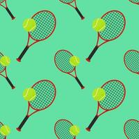Tennis racket and ball. For sports themes, outdoor games and team activity concepts. Seamless pattern for textile, wrapping paper, background. vector