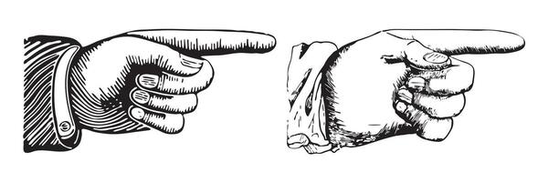 Two hands pointing at each other vector