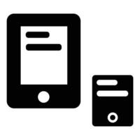 Flat phone for mobile apps customer service and business use. vector