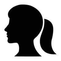 Minimalistic female icon for user profiles, avatars, and social media. vector