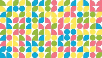 circle and leaf shape Bauhaus Style geometric pattern in easter color vector