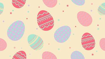 seamless pattern easter eggs minimalist style with pastel color vector