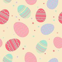 Easter eggs seamless pattern Minimalist style with pastel color vector