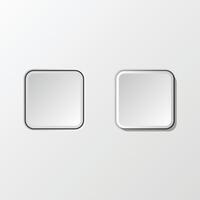 3D Button square shape neomorphism style vector