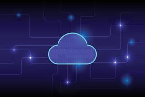 Cloud internet data storage database and data server concept, technology background vector