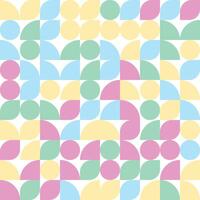 Bauhaus Style geometric pattern circle and leaf shape in easter color vector