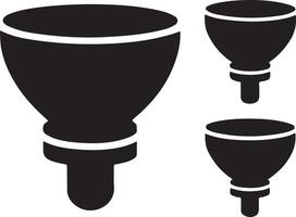 High Quality Funnel Icons Silhouette Graphics vector
