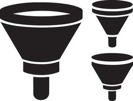 Collection of Funnel Icons Silhouette Graphics vector
