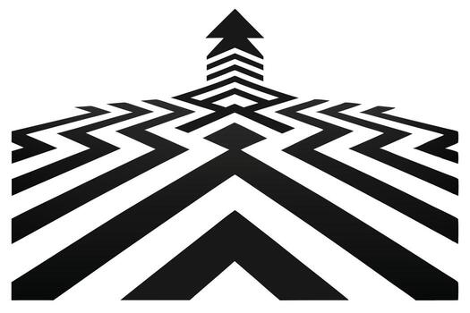 un gráfico diseño de múltiple hacia arriba flechas en un camino, simbolizando crecimiento y progreso. vector