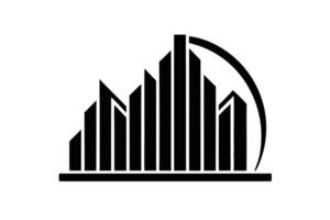 Rising bar graph showing growth. vector
