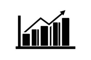 A bar graph showing growth. vector