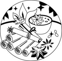 A glyph illustration of different spices vector