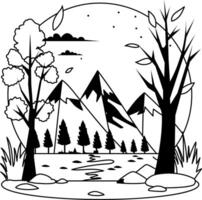 A glyph illustration of autumn splendour vector