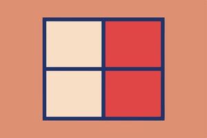 Geometric Abstract Composition of Red and Beige Squares vector