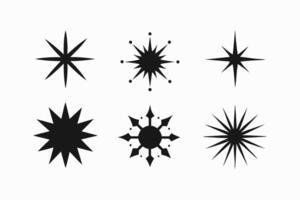 Collection of Stylized Star and Snowflake Shapes vector