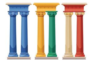 Colorful Classic Columns for Design Projects vector