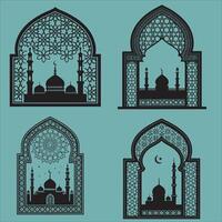 Arch window set vector