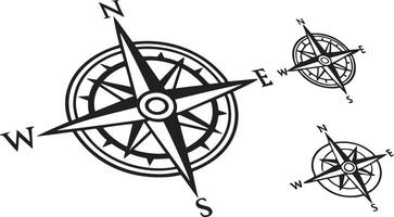 Compass Icon on Black and White Backgrounds vector