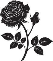 Rose flower icon of silhouette style with white background vector