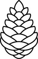 Pine Cone Outline - Simple Black Botanical Illustration vector