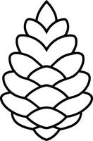 Pine Cone Outline - Simple Nature-Inspired Line Art vector