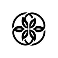 Intricate Black and White Floral Mandala with Interlocking Leaf Elements Centered within a Circular Frame. vector