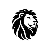 A Bold Black and White Depiction of a Regal Lions Head in Profile, Displaying Strength and Majesty. vector