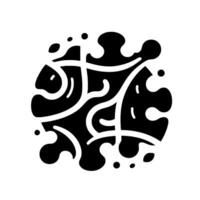 Abstract Fish in a Black and White Circular , featuring stylized shapes and organic linework against a stark background, creating a balanced composition. vector