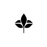 Minimalist Black Leaf on White, Symbolic of Nature, Growth, and Balance, Featuring Simplified Foliage . vector