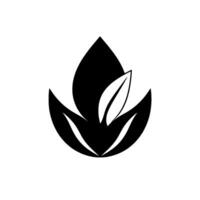 Abstract Black and White Leaf with a Modern, Minimalist Aesthetic on White Backdrop. vector
