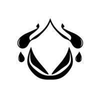 Abstract Waterdrop Illustration Symmetrical Black and White Featuring Curvilinear Forms and Negative Space. vector