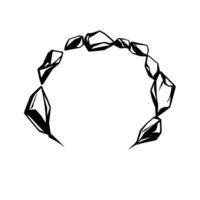 Abstract Geometric Ring Formation with Black Polygonal Shapes Outlined Against a White Background, Creating a Modern and Minimalist . vector