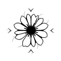 Abstract Black and White Paper Flower with Layered Petals, Highlighting Sharp Lines, Minimalist , and Dramatic Shadows against a White Backdrop. vector
