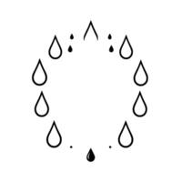 A Minimalist Illustration of Falling Water Droplets Arranged in a Circular Formation, with Variations in Shape and Size. vector