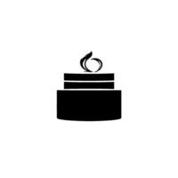 Minimalist Black and White Cake with a Flamelike Decoration on a White Background. vector