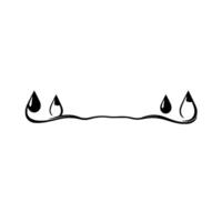 Stylized Minimalist Artwork A Black Ink Line with Droplet Shapes White Background vector