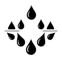 Abstract black water droplet forming a symmetrical pattern against a white background, suggesting fluidity and a sense of balance. vector