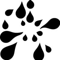 Abstract black ink droplet explosion, dynamic featuring various sizes and shapes on a white backdrop. vector