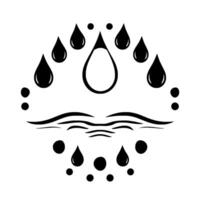 Abstract Black and White of Tears, Dots, and Curved Lines, Evoking Sadness, Symbolism, and Water Dynamics. vector