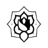 Intricate Black and White Floral Mandala Elegant, Symmetrical, and Organic Featuring a Central Roselike Motif. vector