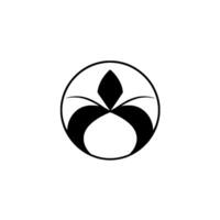 Minimalist Black and White Geometric Featuring a DiamondShaped Element, Curved Shapes, and a Circular Frame. vector