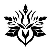 Symmetrical Black Floral on White Background Intricate, Geometric, and Ornamental Illustration vector