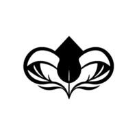 Symmetrical, abstract black and white featuring floral and geometric elements, suggesting balance and elegance. vector